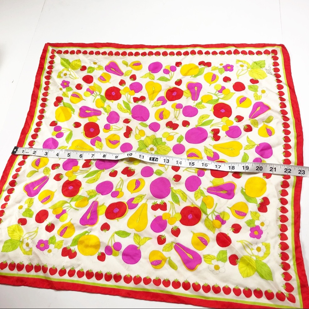 Vintage Echo Strawberry Fruit Print Retro Scarf - Picture 7 of 8